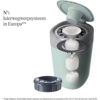 Tommee Tippee Twist & Click Luieremmer Eco &ndash; Groen | Hygi&euml;nisch & Duurzaam