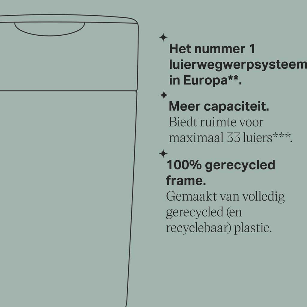 Tommee Tippee Twist & Click Luieremmer Eco – Groen | Hygiënisch & Duurzaam - Afbeelding 4